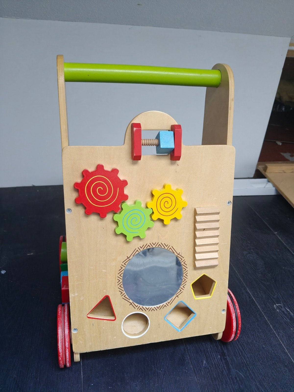 Houten loopkar, Kinderen en Baby's, Speelgoed | Houten speelgoed, Ophalen, Zo goed als nieuw, Duw- of Trekspeelgoed