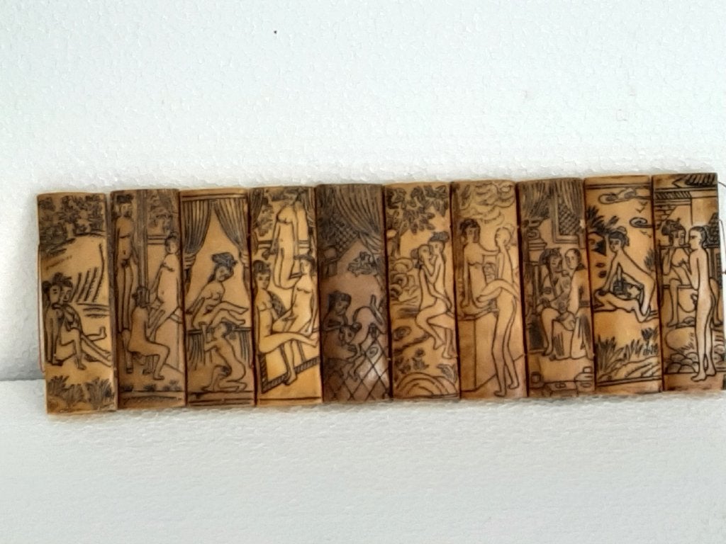 Antiek Panelen Kamasutra, Ophalen of Verzenden