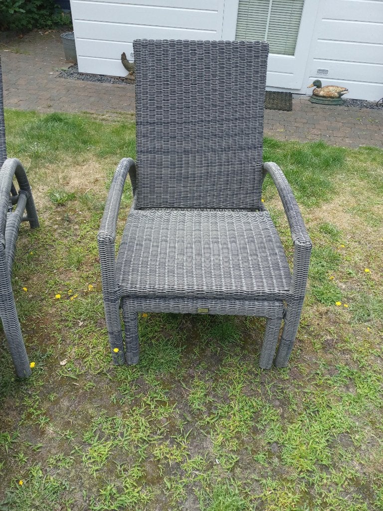 2 LIGBEDDEN "WICKER", Tuin en Terras, Ligbedden, Ophalen, Zo goed als nieuw, Wicker, Verstelbaar