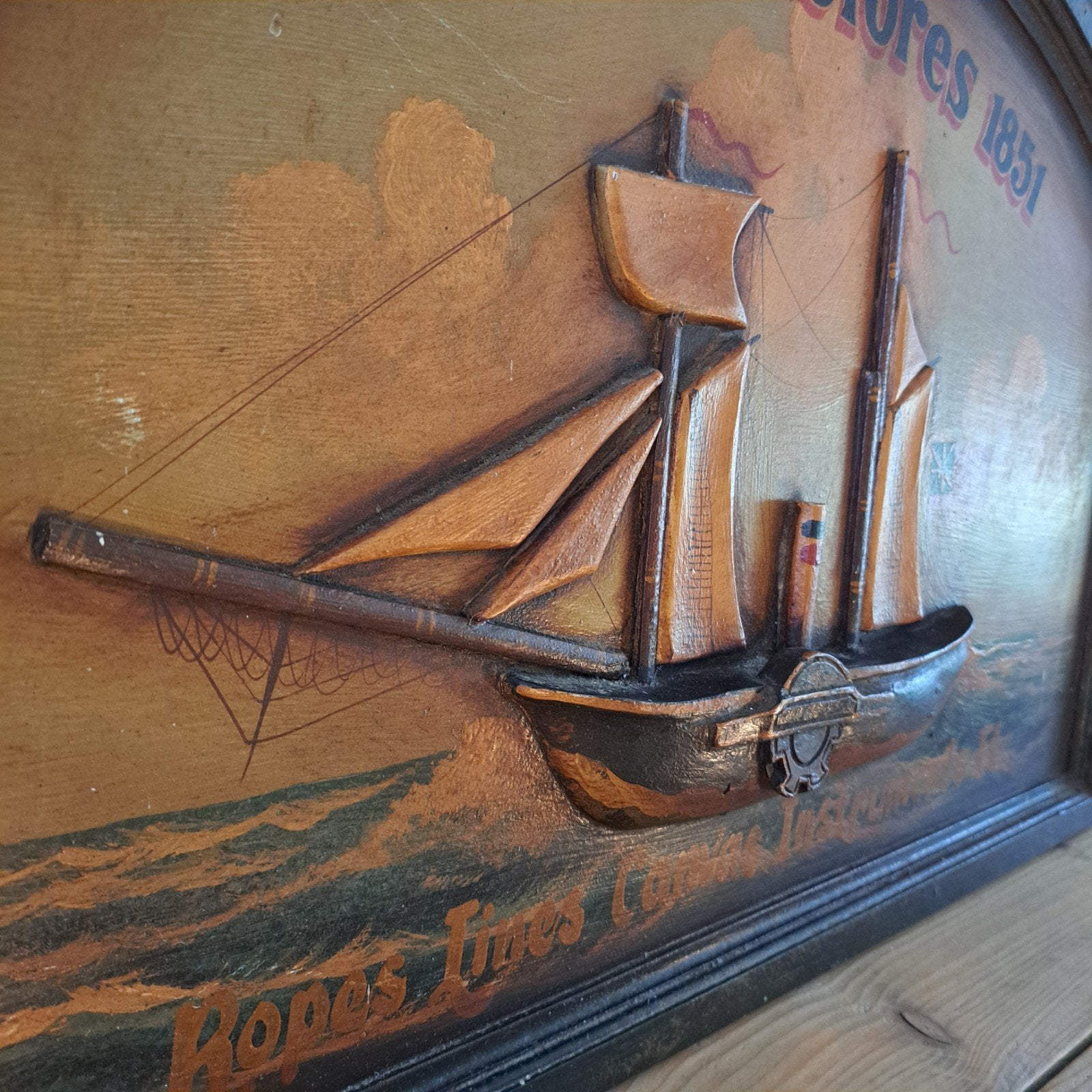 Vintage houten scheepsbord 'Ships Stores 1851', Ophalen of Verzenden