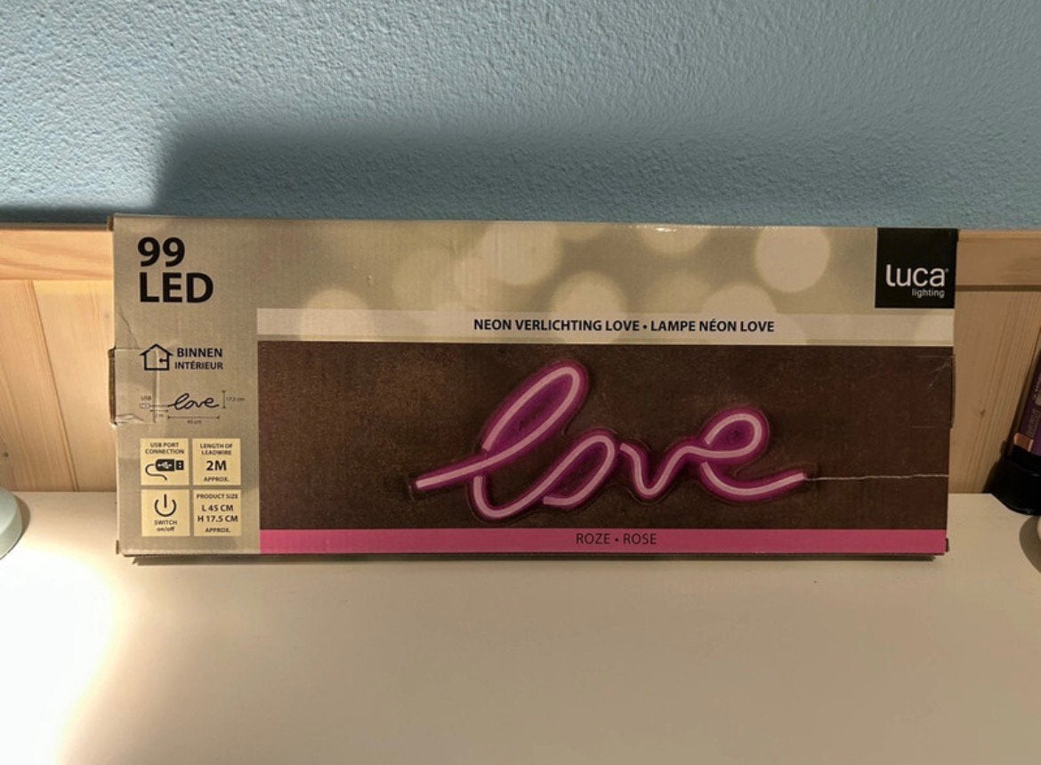Led lamp, love, roze, Ophalen of Verzenden, Nieuw