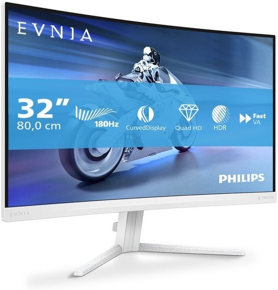 Philips Evnia 32M2C5501 32" QHD Curved Gaming Monitor 180Hz, Computers en Software, Monitoren, Nieuw, 151 t/m 200 Hz, HDMI, Gaming