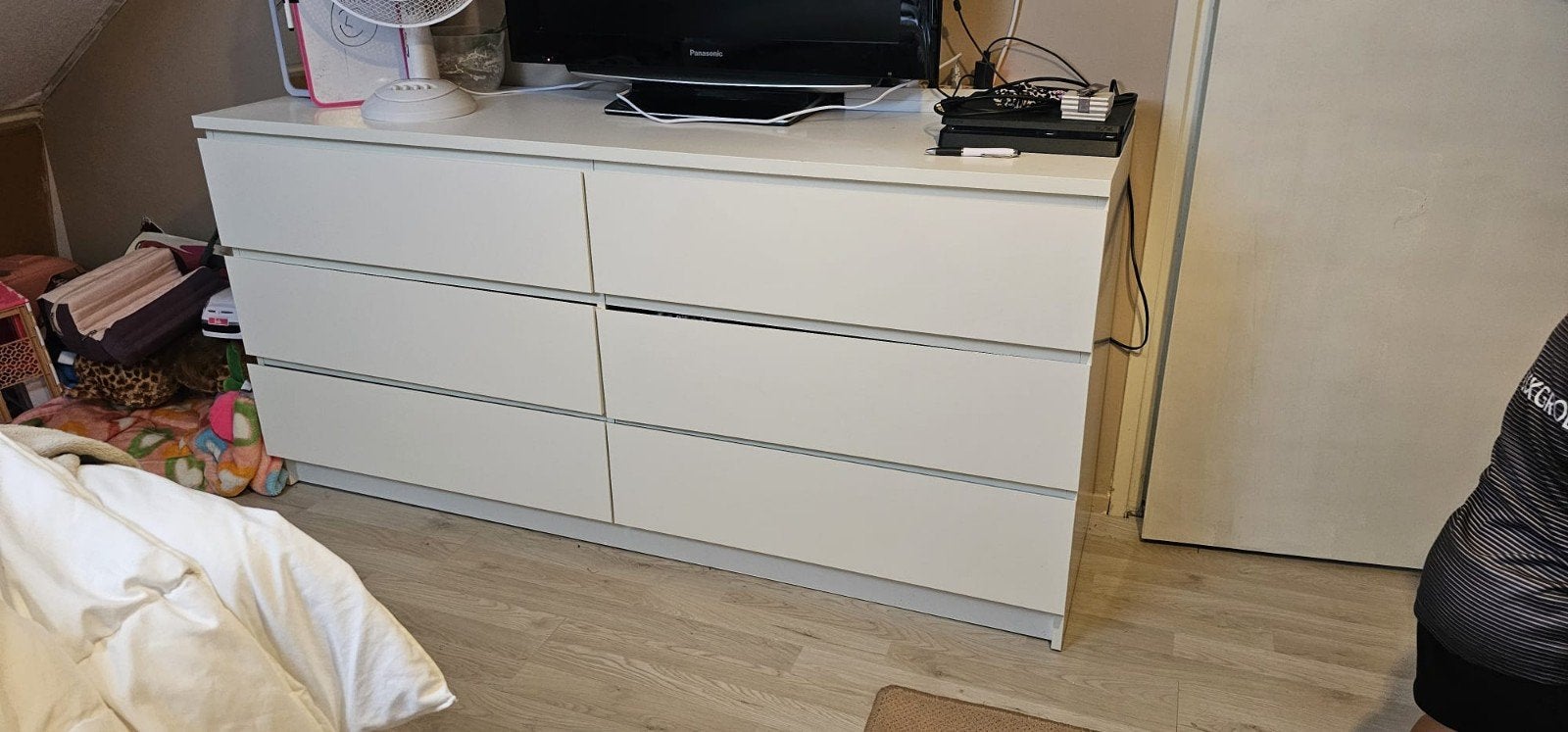 JYSK ladekast met 6 laden - Wit, Huis en Inrichting, Kasten | Ladekasten, Ophalen, Gebruikt, 5 laden of meer, 150 tot 200 cm