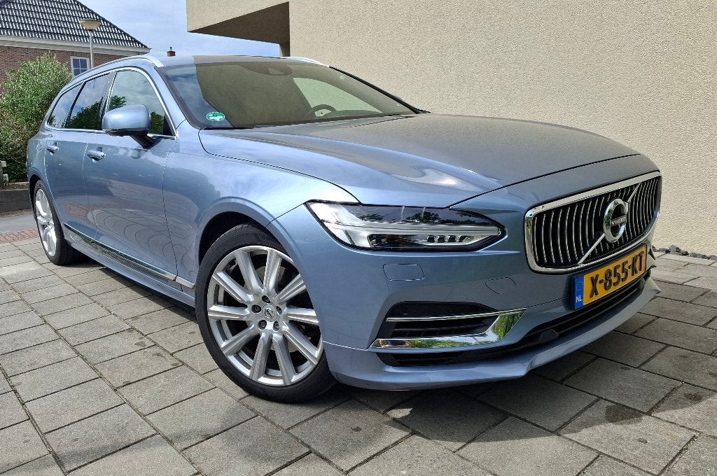Volvo V90 T8 Inscr. 390 PK HUD | FullLED | Leer | 360 Cam, Auto's, Automaat, V90, 4 cilinders, Blauw
