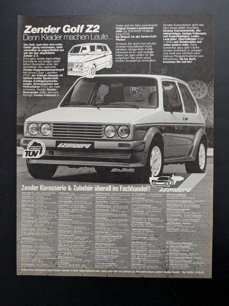 Oude reclame/Advertentie Volkswagen Golf 1 -  Zender Z2 (D), Ophalen of Verzenden, Gelezen, Volkswagen