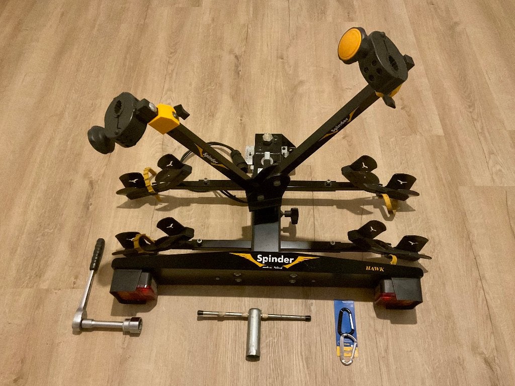 Spinder hawk fietsendrager, Auto diversen, Fietsendragers, Gebruikt, Trekhaakdrager, 2 fietsen, Ophalen
