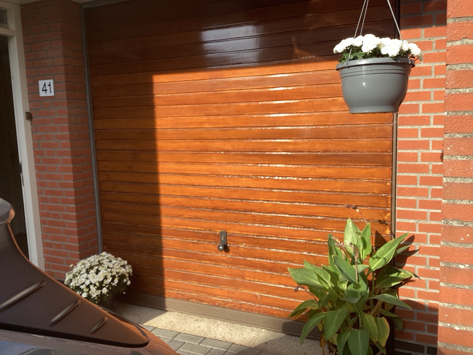Hormann garagedeur, houtkleur, geïsoleerd, Ophalen, Gebruikt, Garagedeur, Metaal
