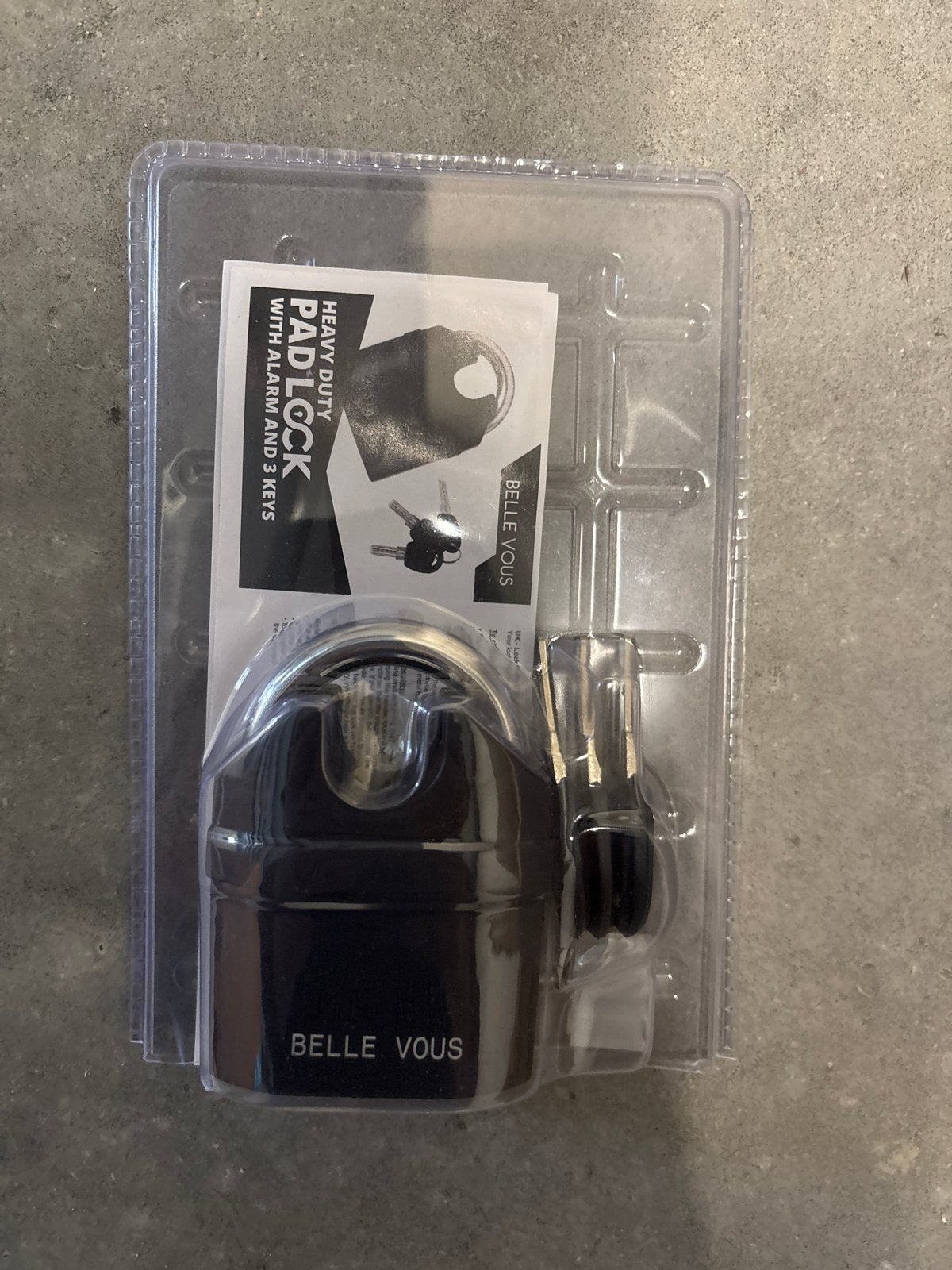Belle Vous Heavy Duty Hangslot met Alarm en 3 Sleutels, Ophalen of Verzenden, Nieuw, Slot