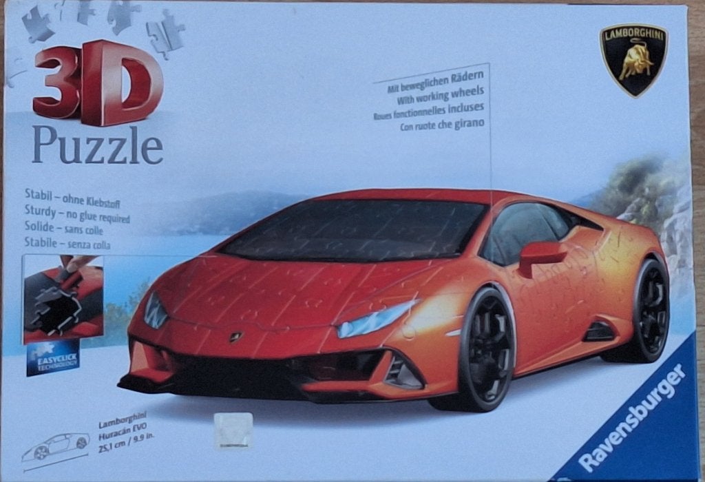 3d lamborghini, Ophalen of Verzenden, Minder dan 500 stukjes, Nieuw, Rubik's of 3D-puzzel
