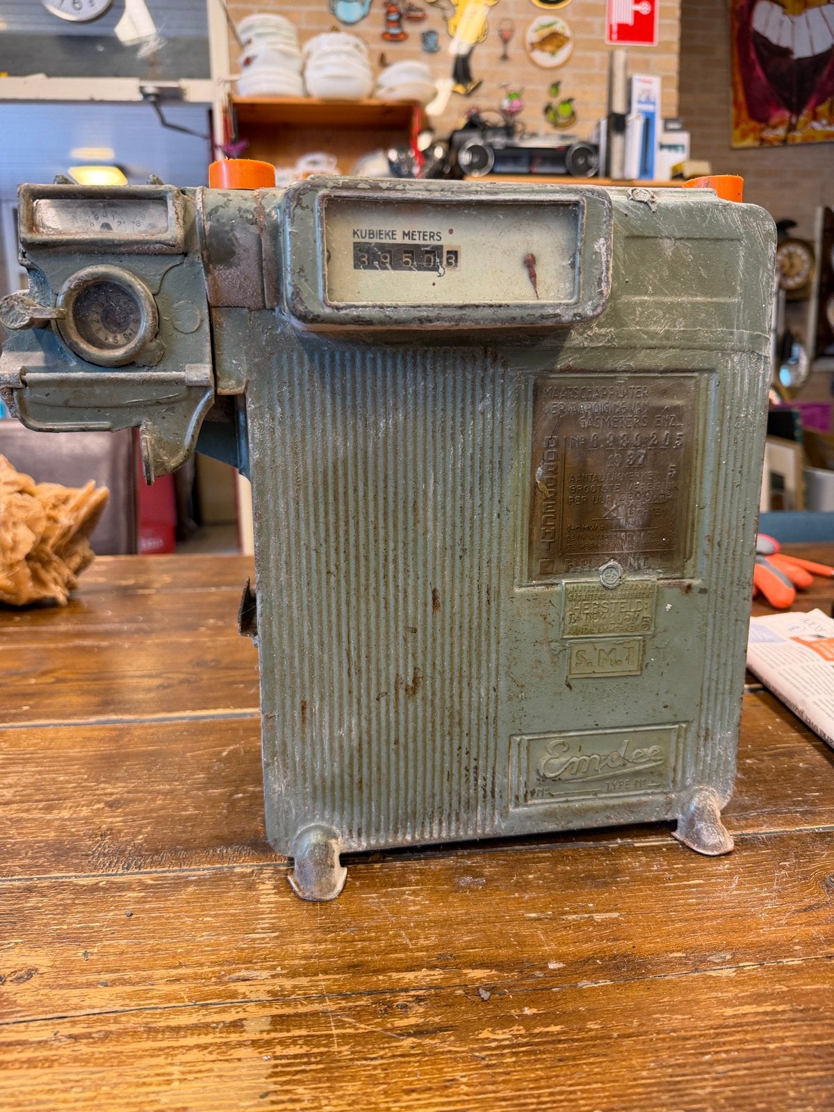 Oude muntgasmeter, Antiek en Kunst, Ophalen of Verzenden