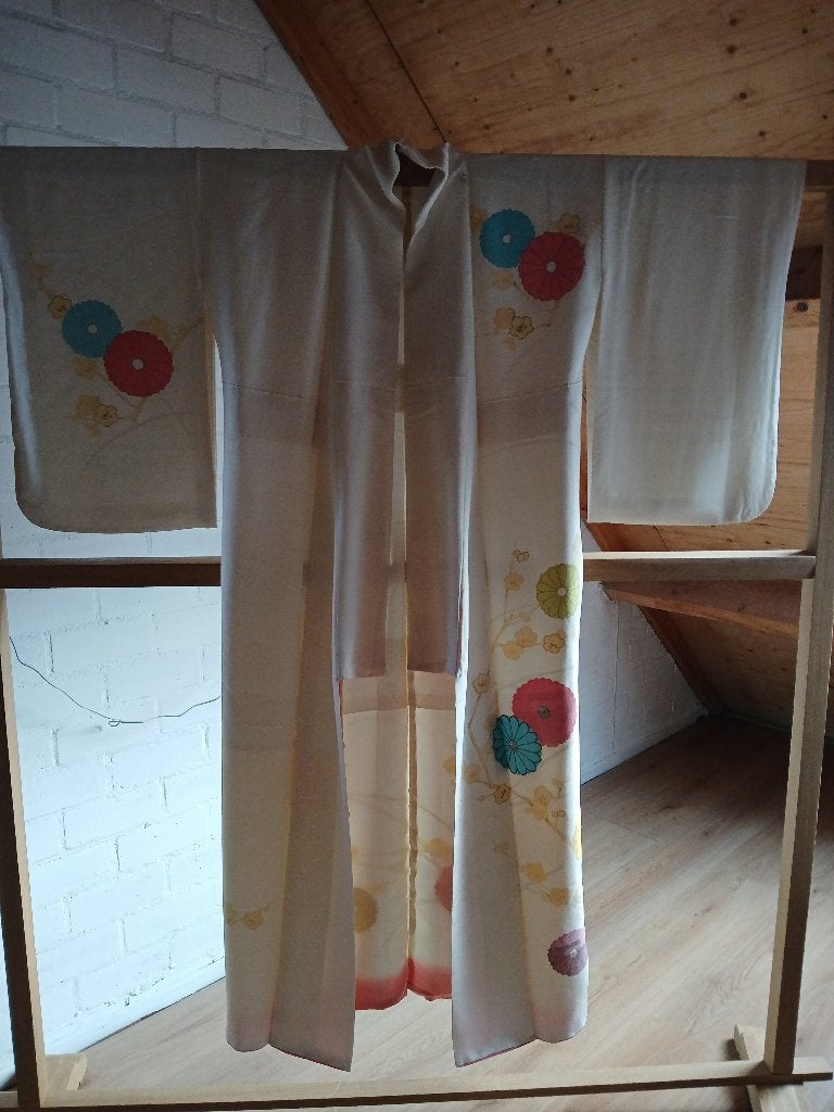 Traditionele Japanse Kimono white color flower, Ophalen of Verzenden