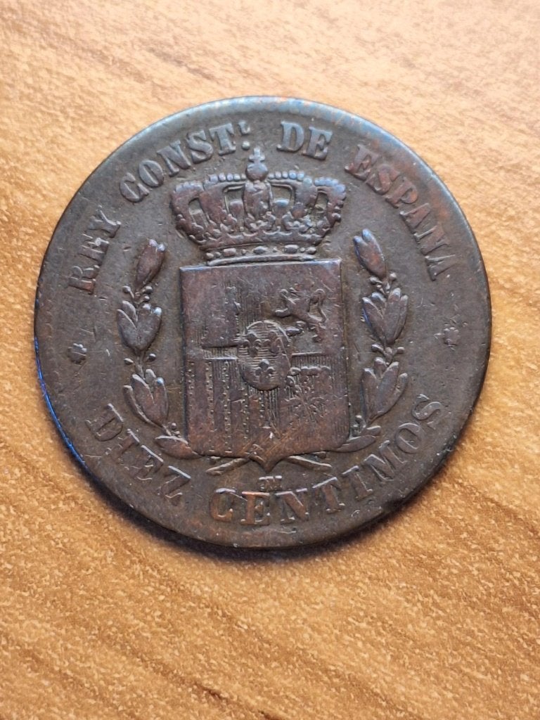 munt Spanje 10 centimos 1878, Ophalen of Verzenden, Overige landen, Losse munt
