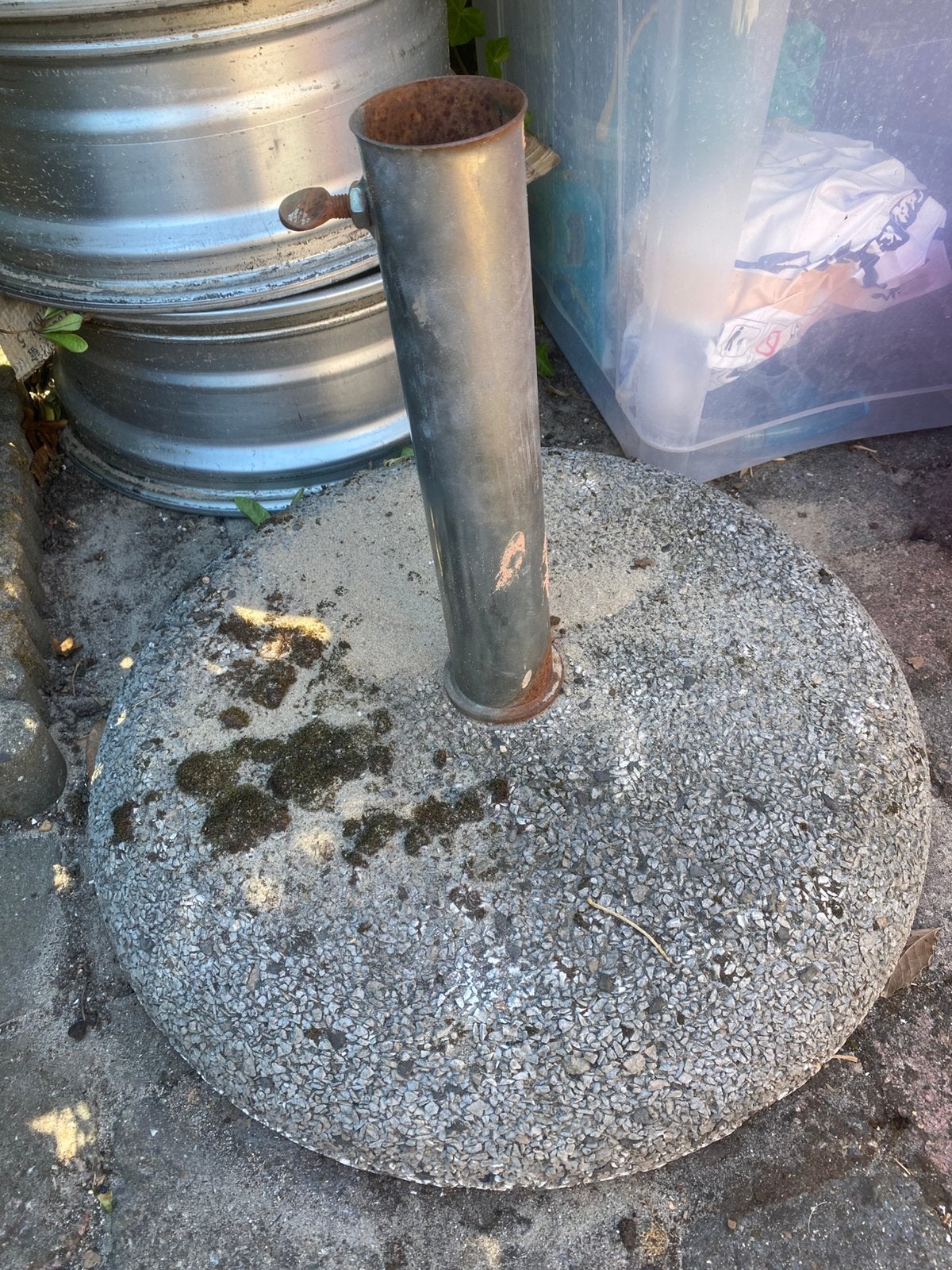 Kledingdroogmolen droogrek voor in de tuin met betonnen voet, Tuin en Terras, Ophalen of Verzenden, Zo goed als nieuw, Minder dan 1 meter