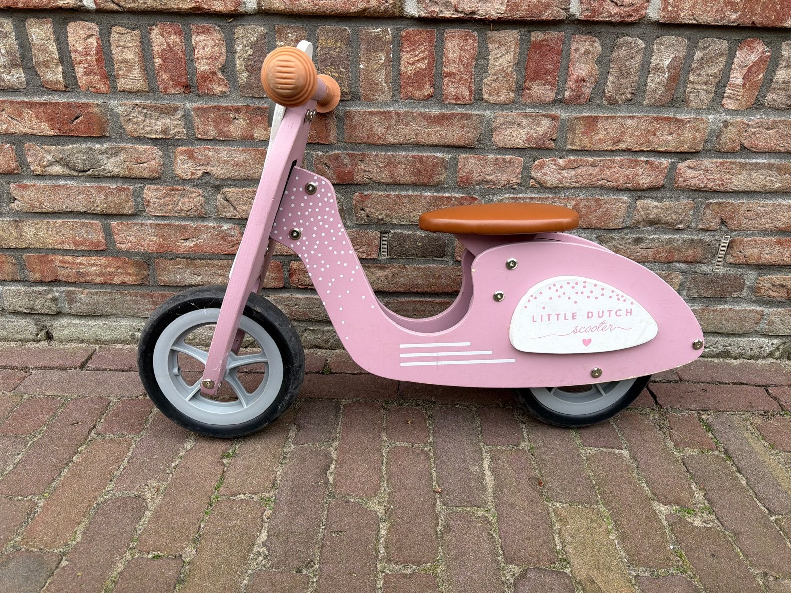 Little Dutch houten loopscooter roze, Kinderen en Baby's, Ophalen, Gebruikt, Loopfiets