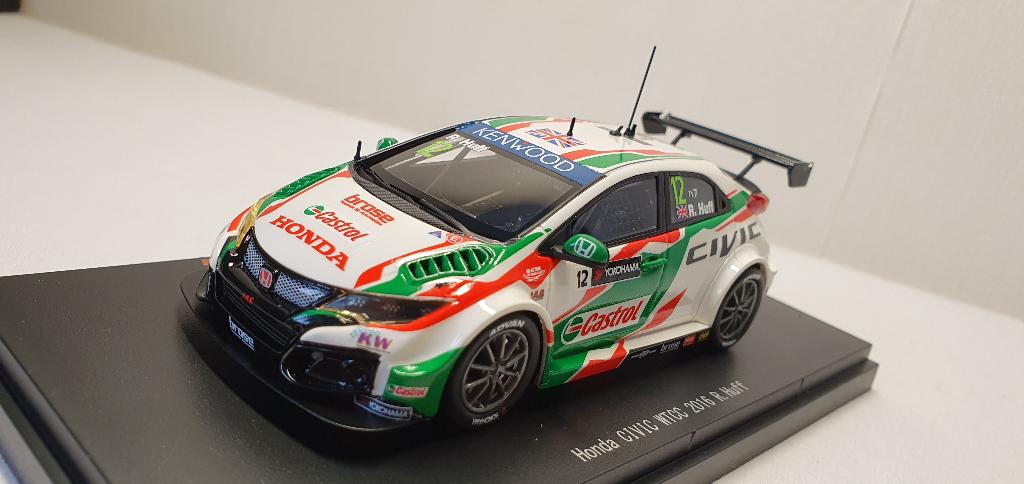 Ebbro Honda Civic WTCC 2016 #12 R.Huff, Hobby en Vrije tijd, Modelauto's | 1:43, Ophalen of Verzenden, Nieuw, Auto, Overige merken