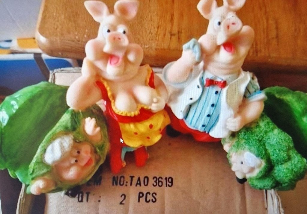 2 Servet houders varkens beelden, Overige typen, Nieuw, Ophalen of Verzenden, Meerkleurig