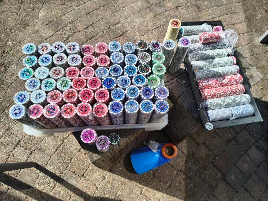 Mega set Ultimate Pokerchips. Circa 3300 stuks, Hobby en Vrije tijd, Vijf spelers of meer, Ophalen, Gebruikt