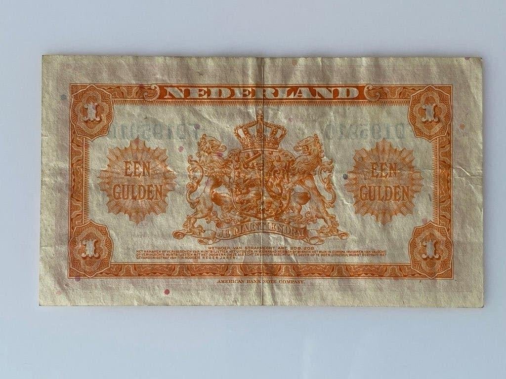 set 2x - 1 gulden muntbiljet 1943 & 1945 Koningin Wilhelmina, Ophalen of Verzenden, 1 gulden, Setje