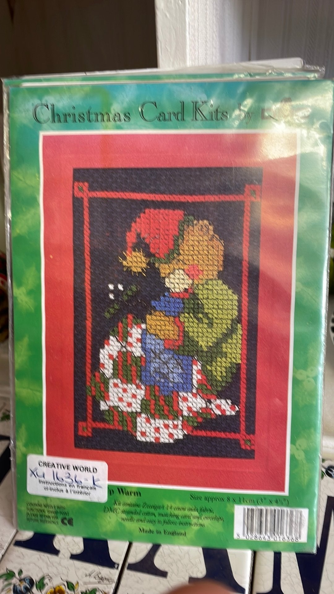 Borduurpakket kerstkaart groot, Hobby en Vrije tijd, Ophalen of Verzenden, Nieuw, Borduurpakket