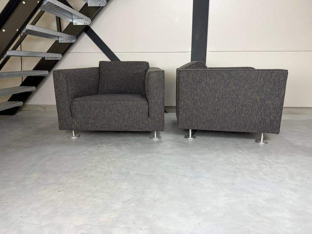 Design on Stock Blizz fauteuils - antracietgrijze stof, Design on Stock, 75 tot 100 cm, 100 tot 125 cm, Pode Harvink Leolux Montis Label