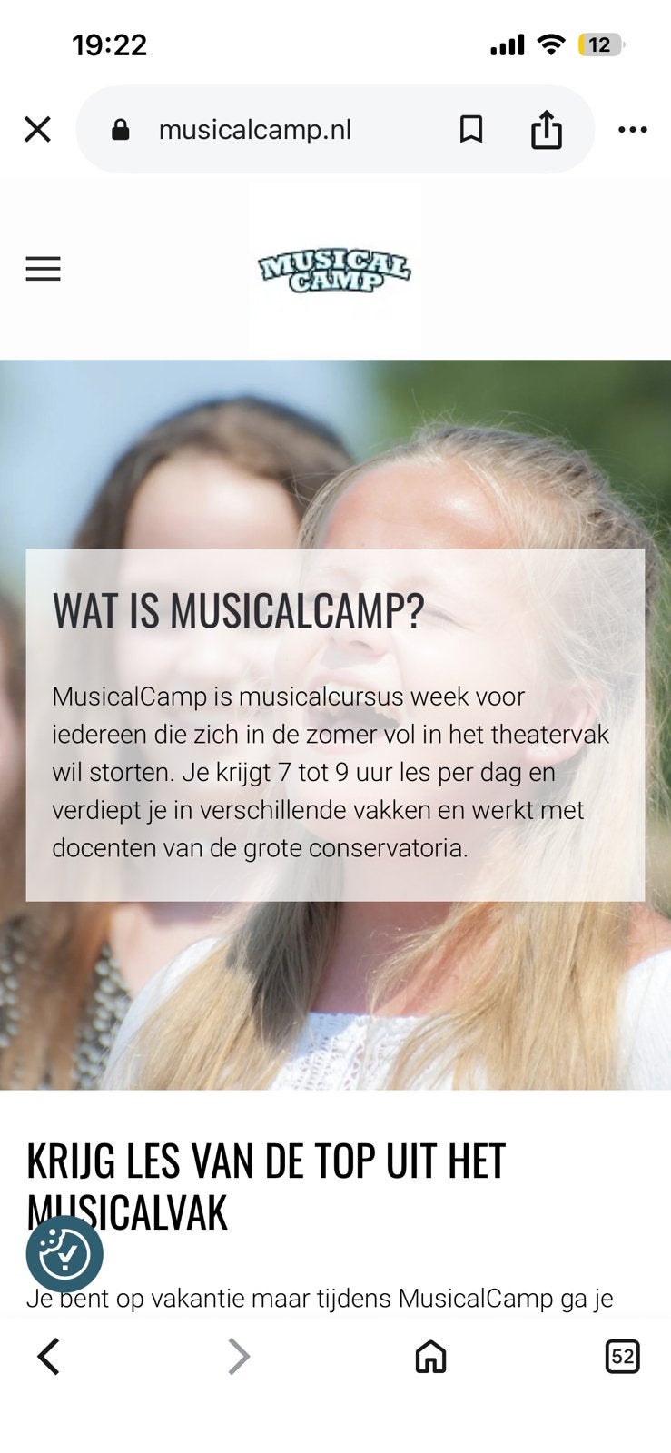 Musicalcamp 12-18 jaar les can toppers uit het vak 1/8-7/8, Tickets en Kaartjes, Evenementen en Festivals, Eén persoon, Meerdaags