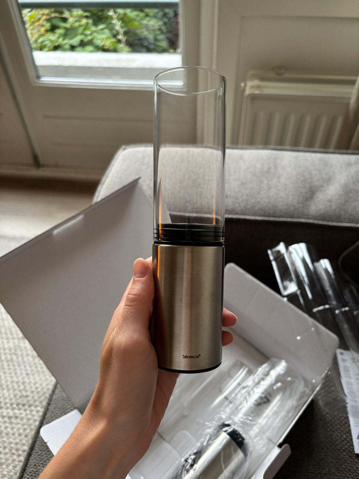Blomus Amilio Windlichten Set van 3 - RVS en Glas, Windlicht, Overige merken, Nieuw, Ophalen of Verzenden