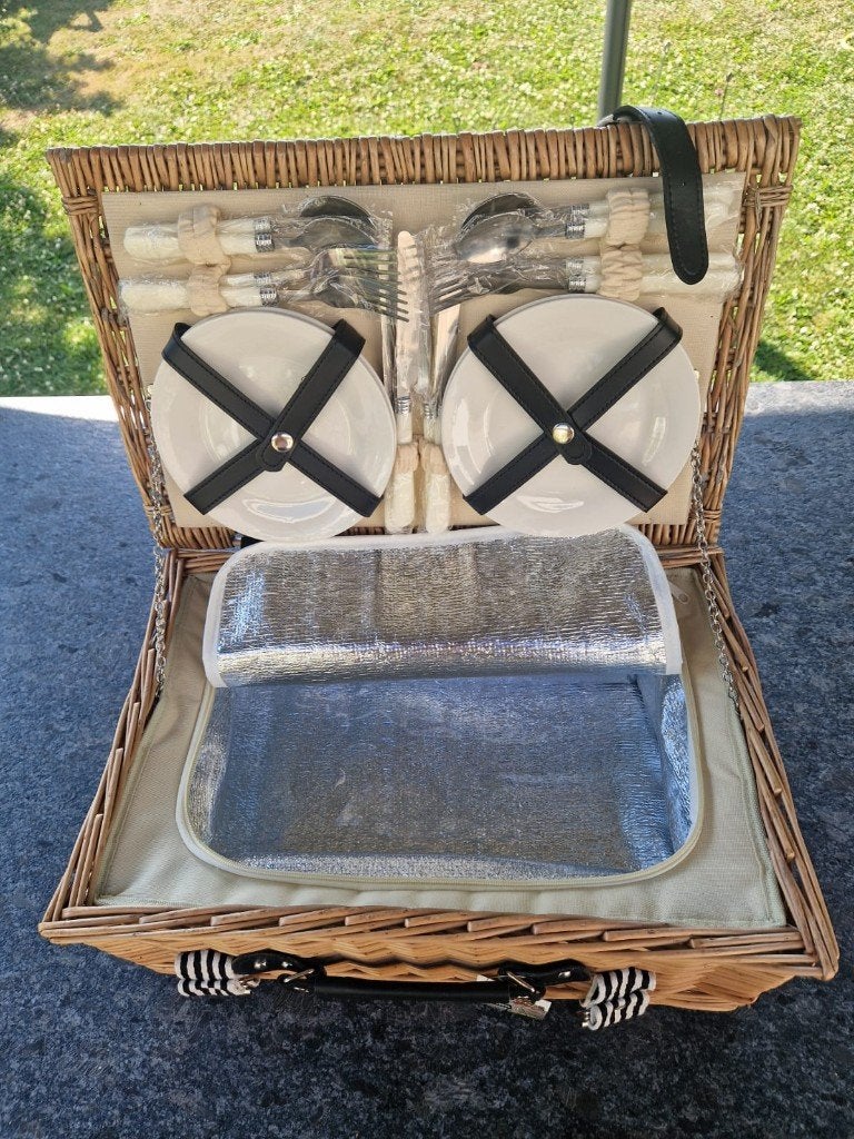 Rieten picknick mand 4 personen, Hobby en Vrije tijd, Picknickmanden, Ophalen of Verzenden, Nieuw