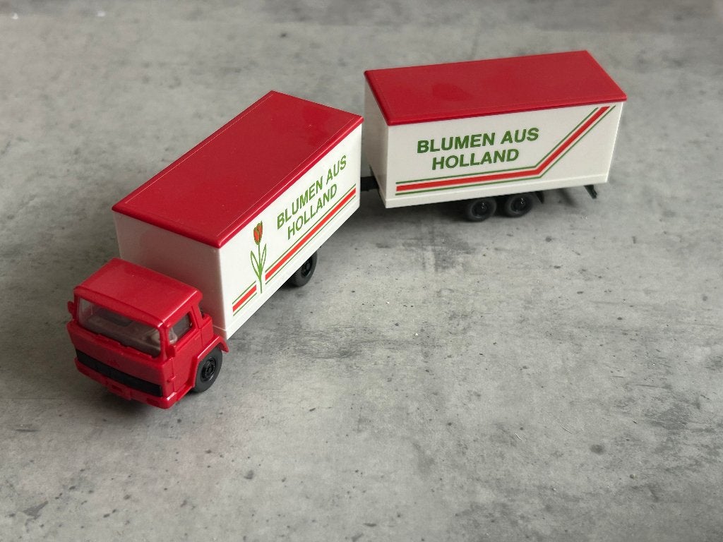 Wiking 1:87 Magirus Blumen aus Holland rood, Ophalen of Verzenden, Zo goed als nieuw, Bus of Vrachtwagen, Wiking