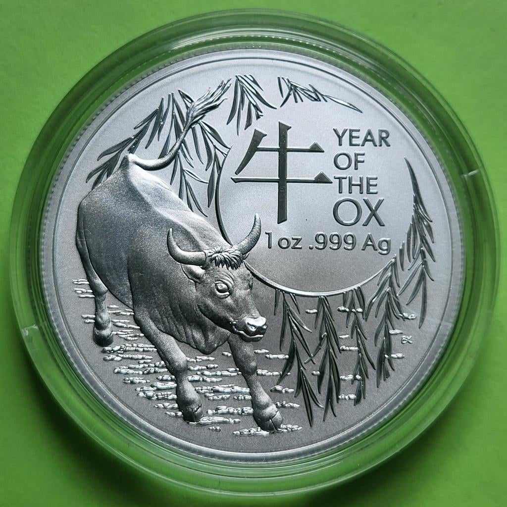 Lunar (RAM) 2021 Ox - 1 oz zilver, Postzegels en Munten, Munten | Oceanië, Verzenden, Zilver
