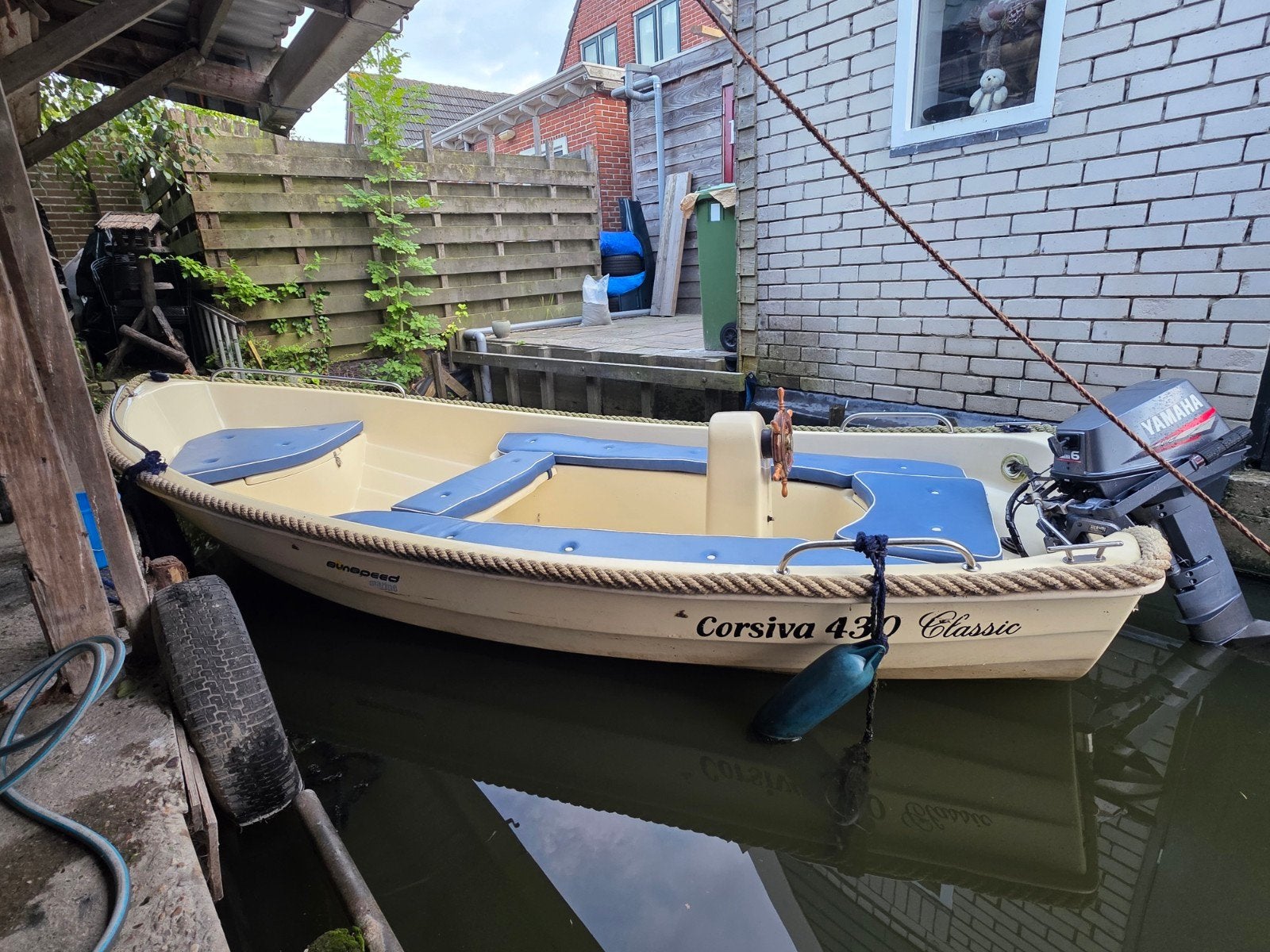 Corsiva 430 Classic met Yamaha 6pk buitenboordmotor, Watersport en Boten, Ophalen, Overige merken, Gebruikt, Buitenboordmotor