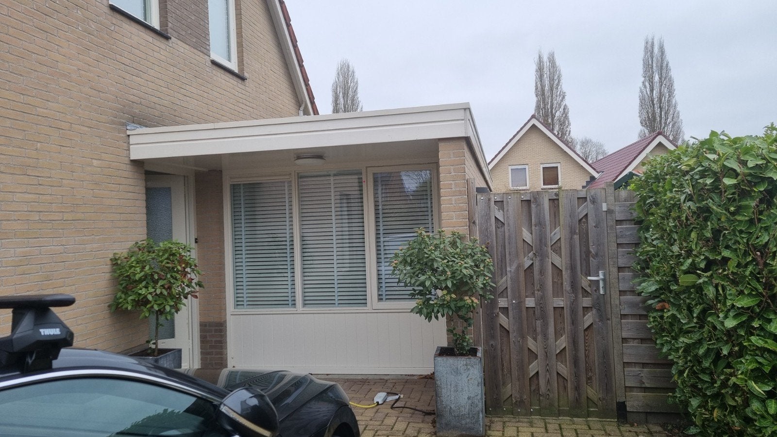 Witte Houten Jaloezieën Basswood 50mm - 243x159cm, Huis en Inrichting, Stoffering | Gordijnen en Lamellen, Ophalen, Jaloezie, Wit