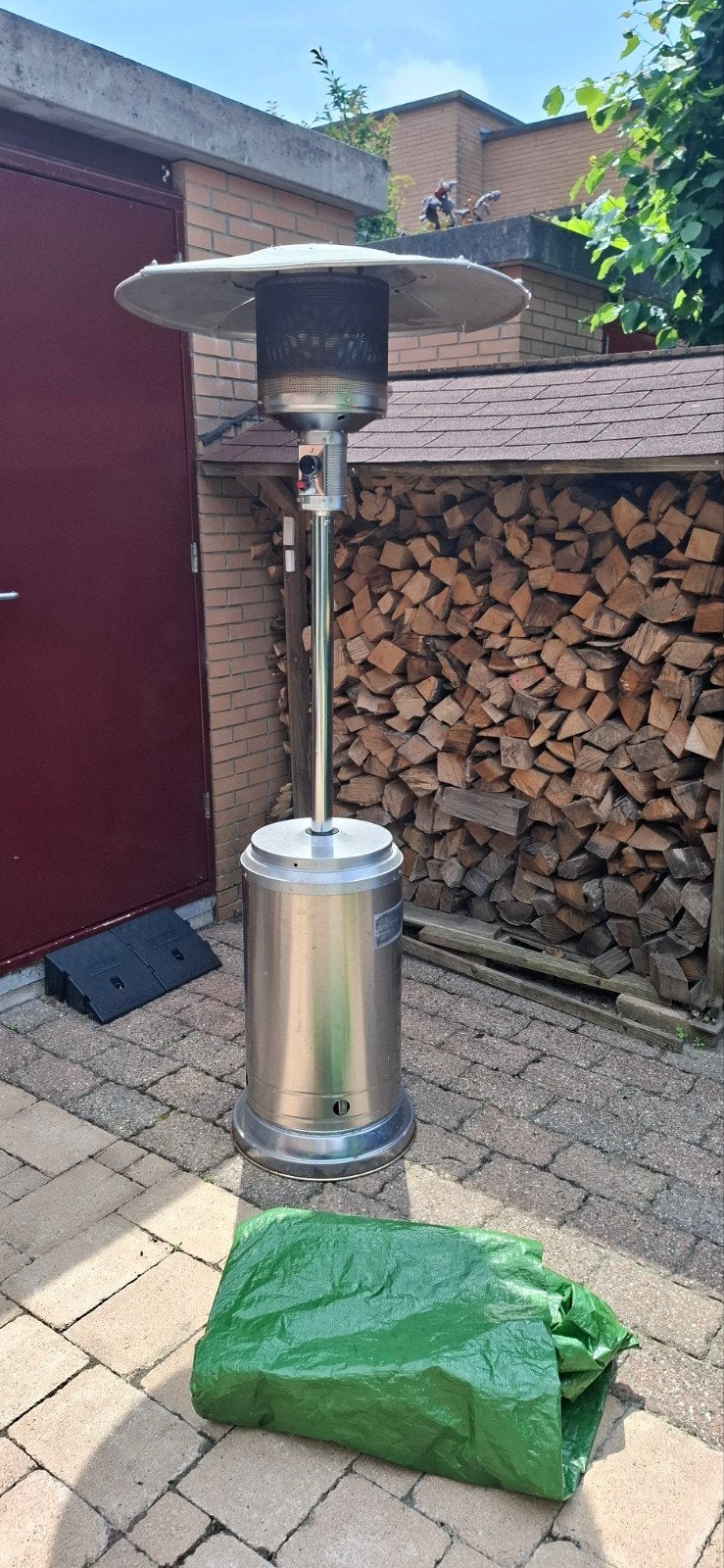 Terrasverwarmer gas, inclusief hoes, Tuin en Terras, Terrasverwarmers, Ophalen, Gebruikt, Gas, Vloer