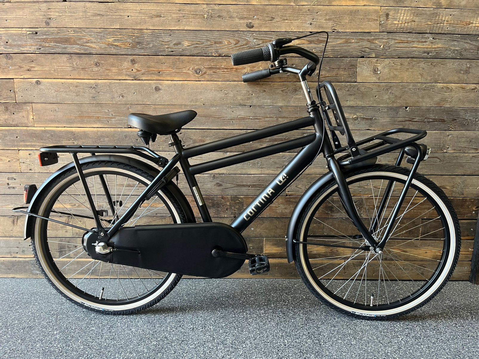 Cortina U 4 Jongensfiets 24 inch zwart 3 versnellingen, Ophalen, Terugtraprem, 24 inch, Versnellingen