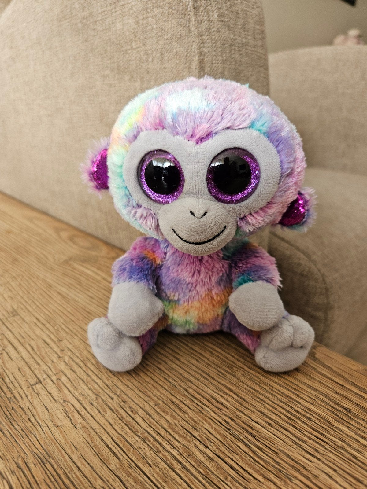 Ty Beanie Boo Aapje Regenboog Pluche Knuffel, Ophalen of Verzenden, Middelgroot (20 tot 80 cm), Meerkleurig, Met label