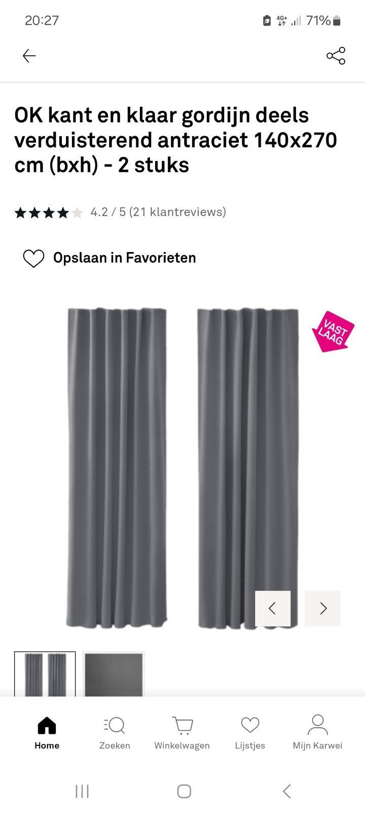 8 stuks OK kant en klaar gordijn deels verduisterend nieuw, Ophalen, Overige merken, Verduisterend, Nieuw