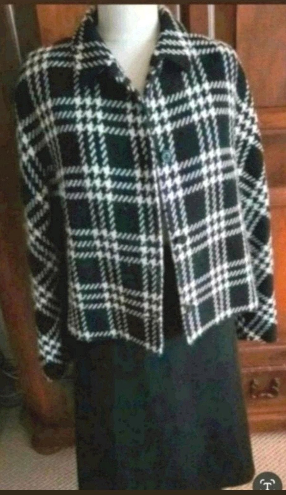 2 delig! Zwart Burberry geruit jasje met zwarte rok 40, Maat 38/40 (M), Kostuum of Pak, Verzenden, Zwart