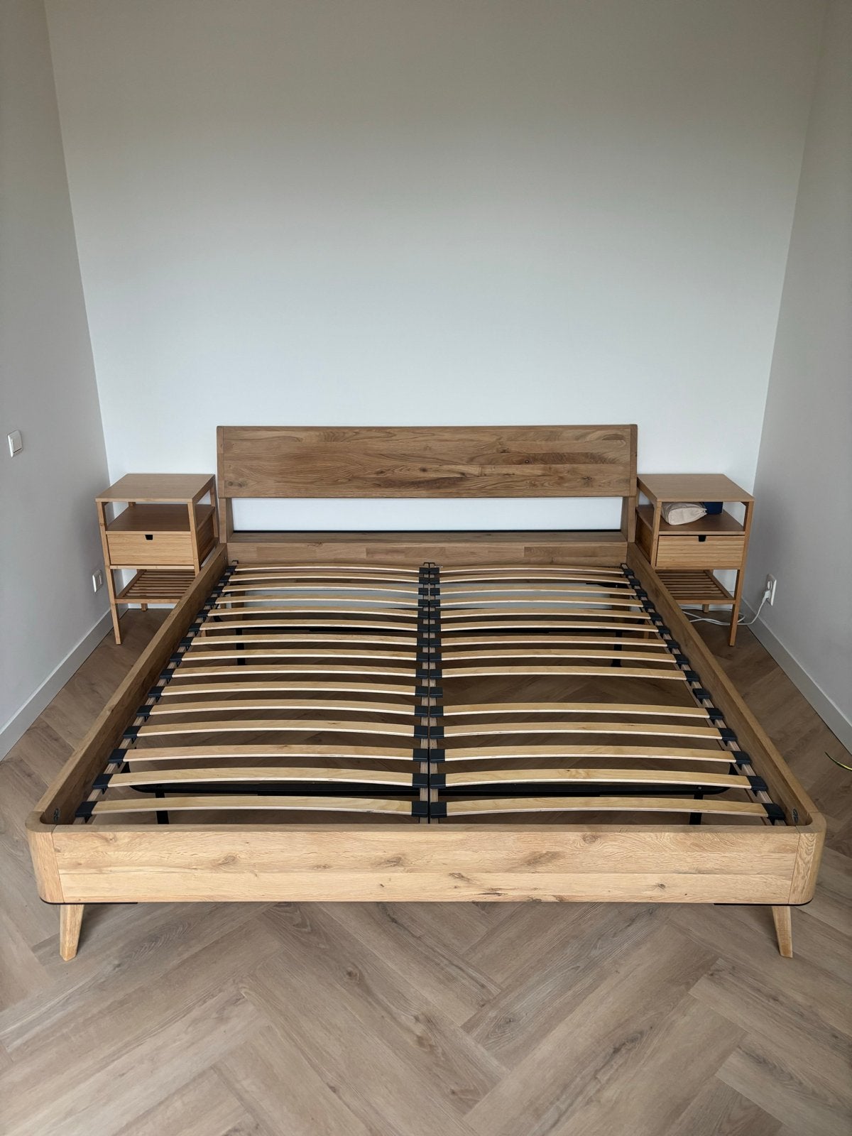 Swiss Sense Massief Houten Bed 200x180cm, Huis en Inrichting, Slaapkamer | Bedden, Ophalen, Bruin, Tweepersoons, Zo goed als nieuw