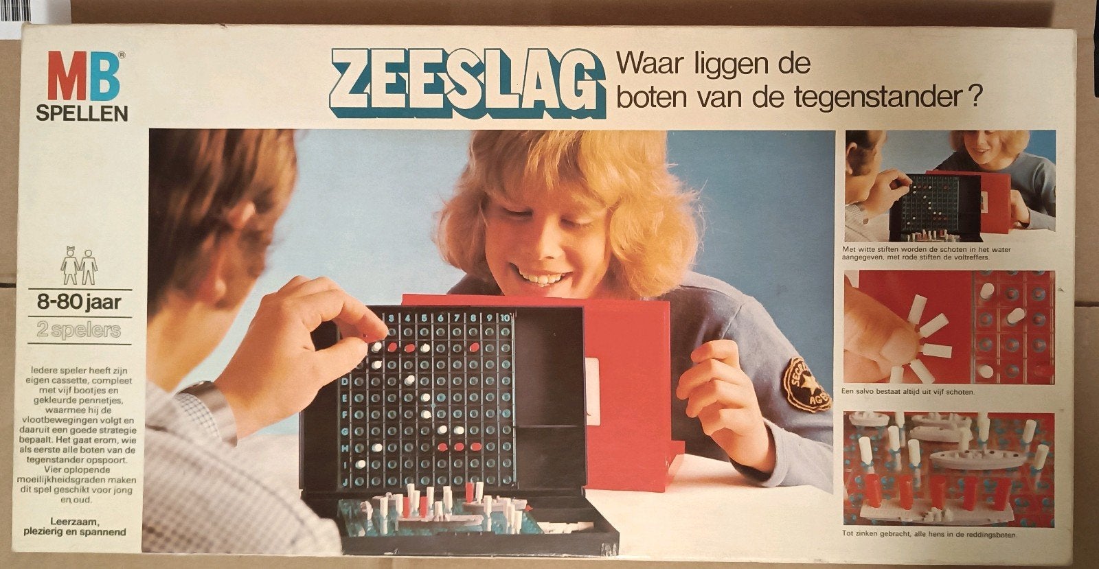 Zeeslag vintage spel MB Spellen jaren '80 - Compleet, Een of twee spelers, Ophalen of Verzenden, Gebruikt, MB Spellen