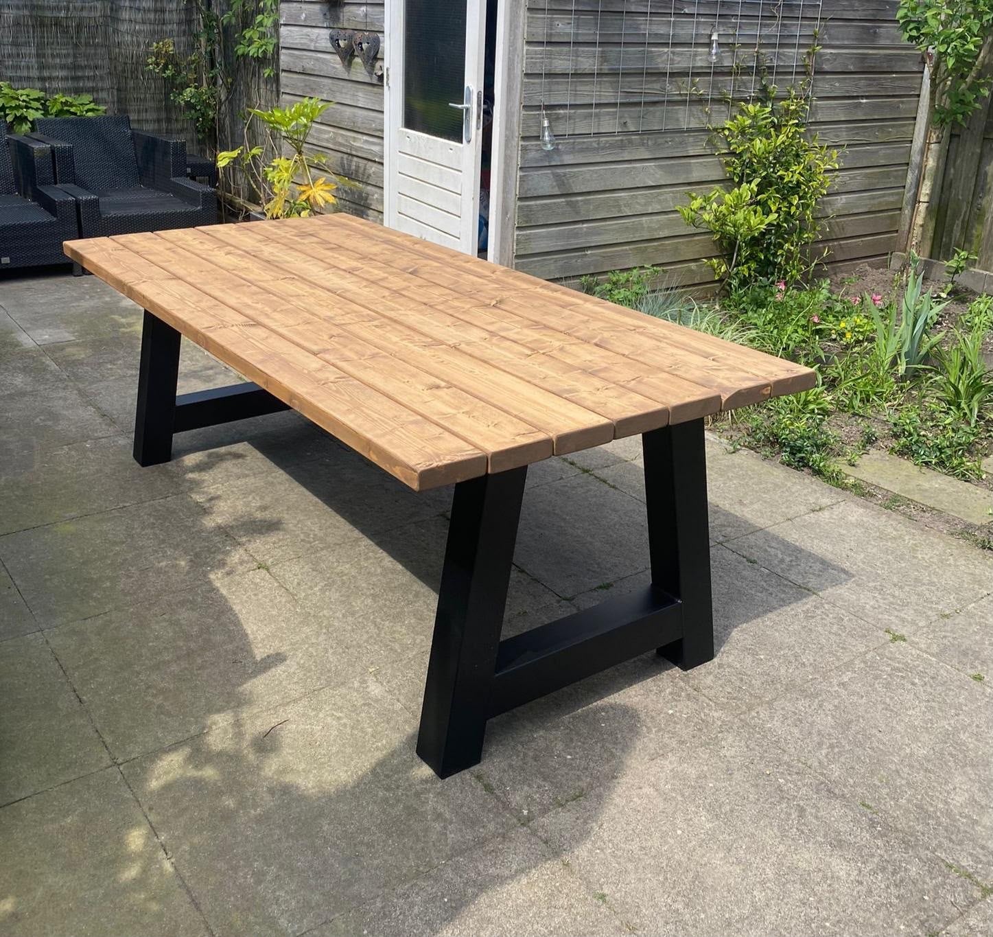 Nieuwe houten tuintafel 180x90cm, Huis en Inrichting, Ophalen, Nieuw, 50 tot 100 cm, 150 tot 200 cm