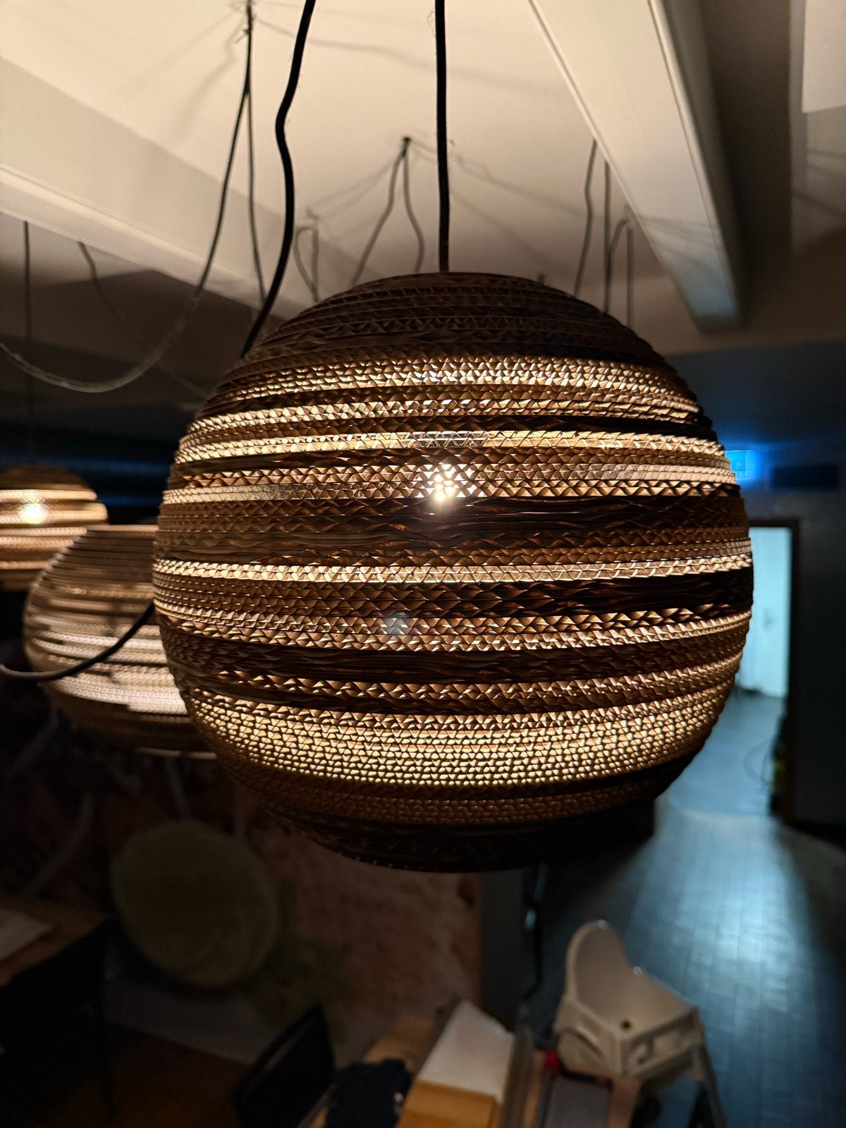 Graypants Moon hanglamp 45cm - Gerecycled Karton, Huis en Inrichting, Ophalen of Verzenden, Zo goed als nieuw, Natuurlijk materiaal