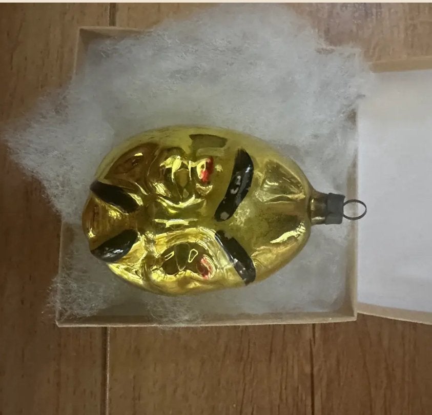 Antieke oude kerstbal met dubbel gezicht, Diversen, Ophalen of Verzenden
