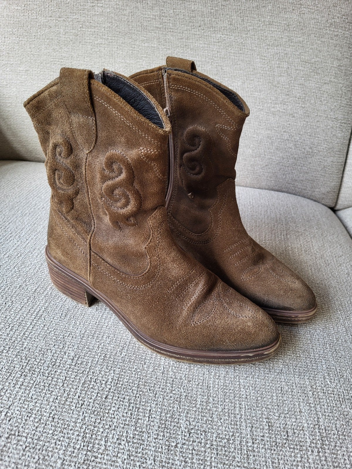 Cowboy laarsjes suède, Ophalen of Verzenden, Zo goed als nieuw, Zwart