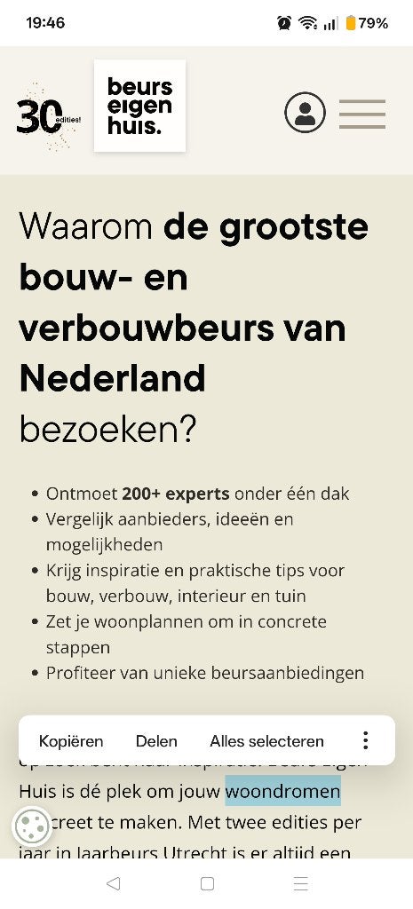 Ticket beurs Eigen Huis 9 tm 11 oktober 2026, Eén persoon