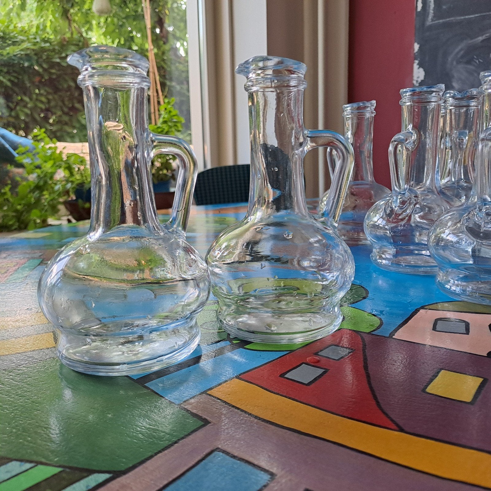 Wijnkaraffen / olie- en azijnstel 20x, Ophalen of Verzenden, Zo goed als nieuw, Glas