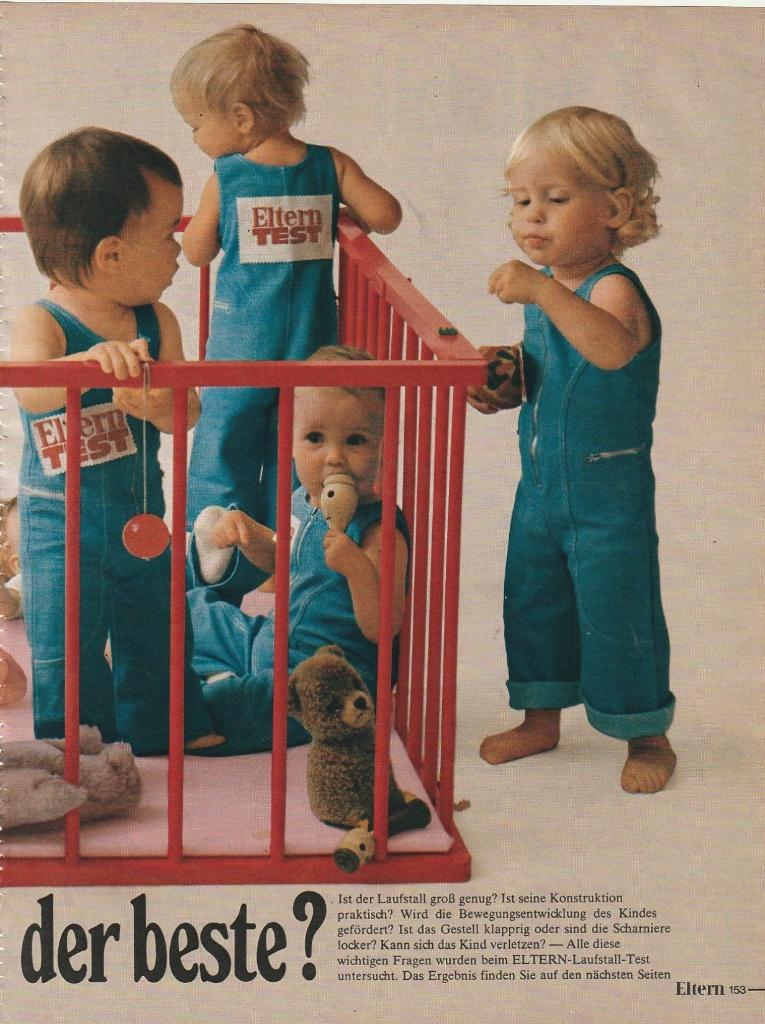 Vintage knipsel 1972 Baby boxen test kindjes tuinbroekjes, Verzenden, Overige typen