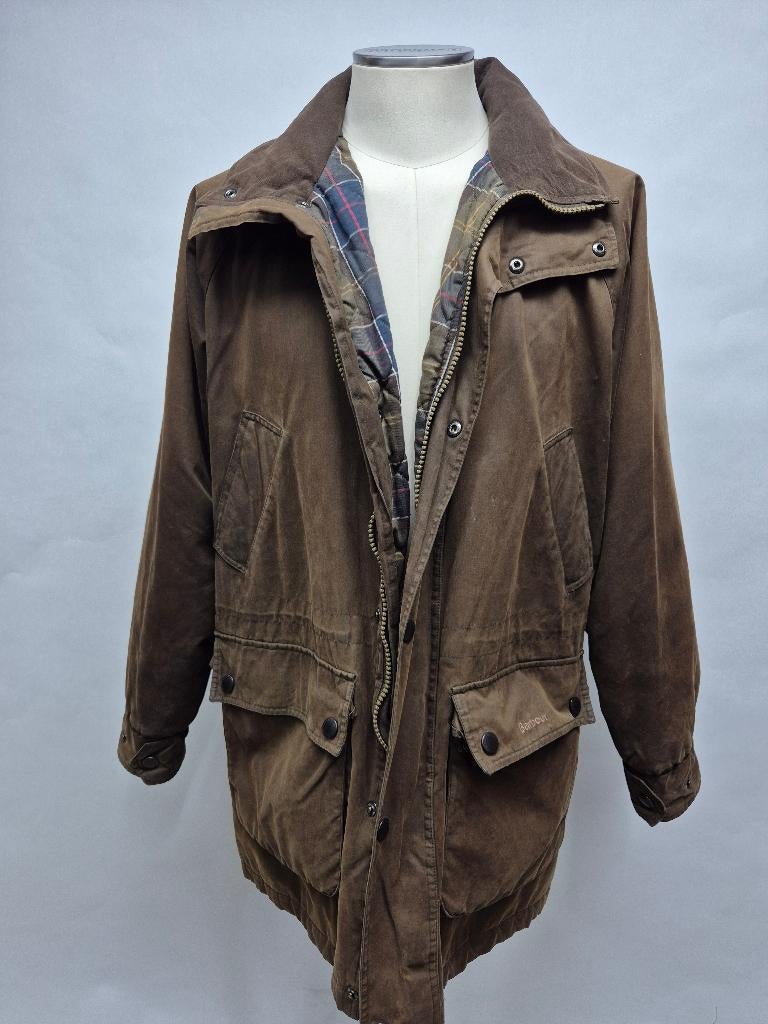Barbour 'Duracotton Parka' maat large, Kleding | Heren, Jassen | Winter, Maat 52/54 (L), Barbour, Bruin, Ophalen of Verzenden