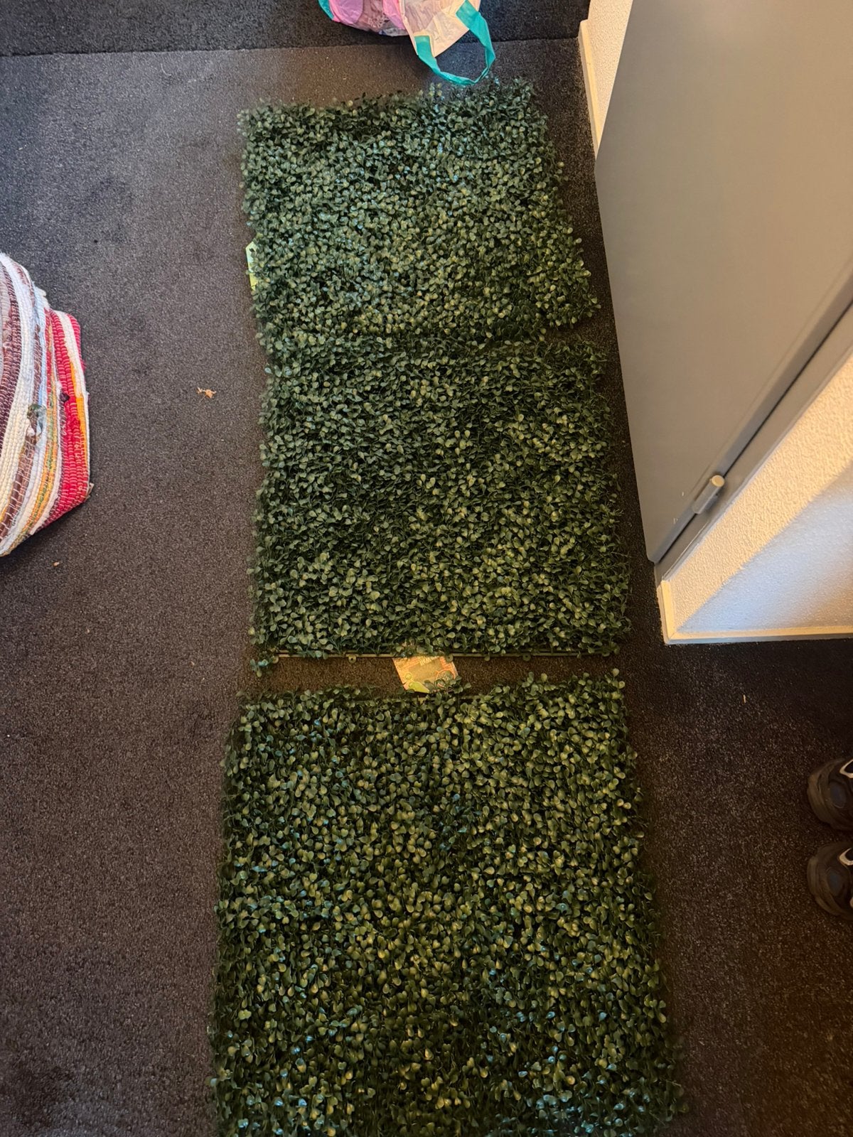 Te koop: kunst buxus matjes 50x50 cm 3 stuks, Ophalen, Nieuw, Minder dan 10 m², Kunstgras