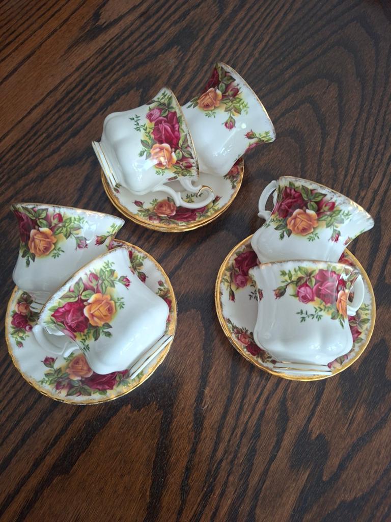 Set van 6 Royal Albert Old Country Roses theekopjes, Ophalen of Verzenden