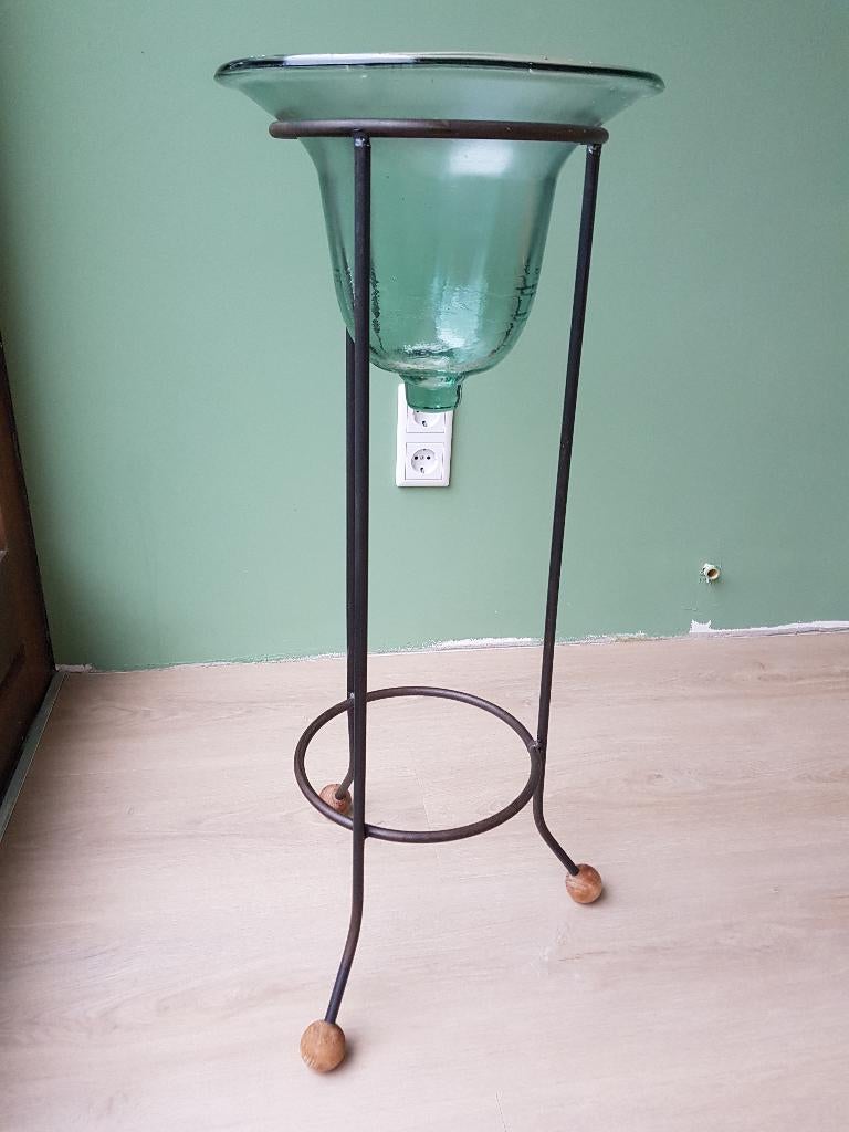 Glazen stolp op metalen standaard zeer decoratief 78 cm hoog, Huis en Inrichting, Woonaccessoires | Stolpen, Ophalen, Nieuw