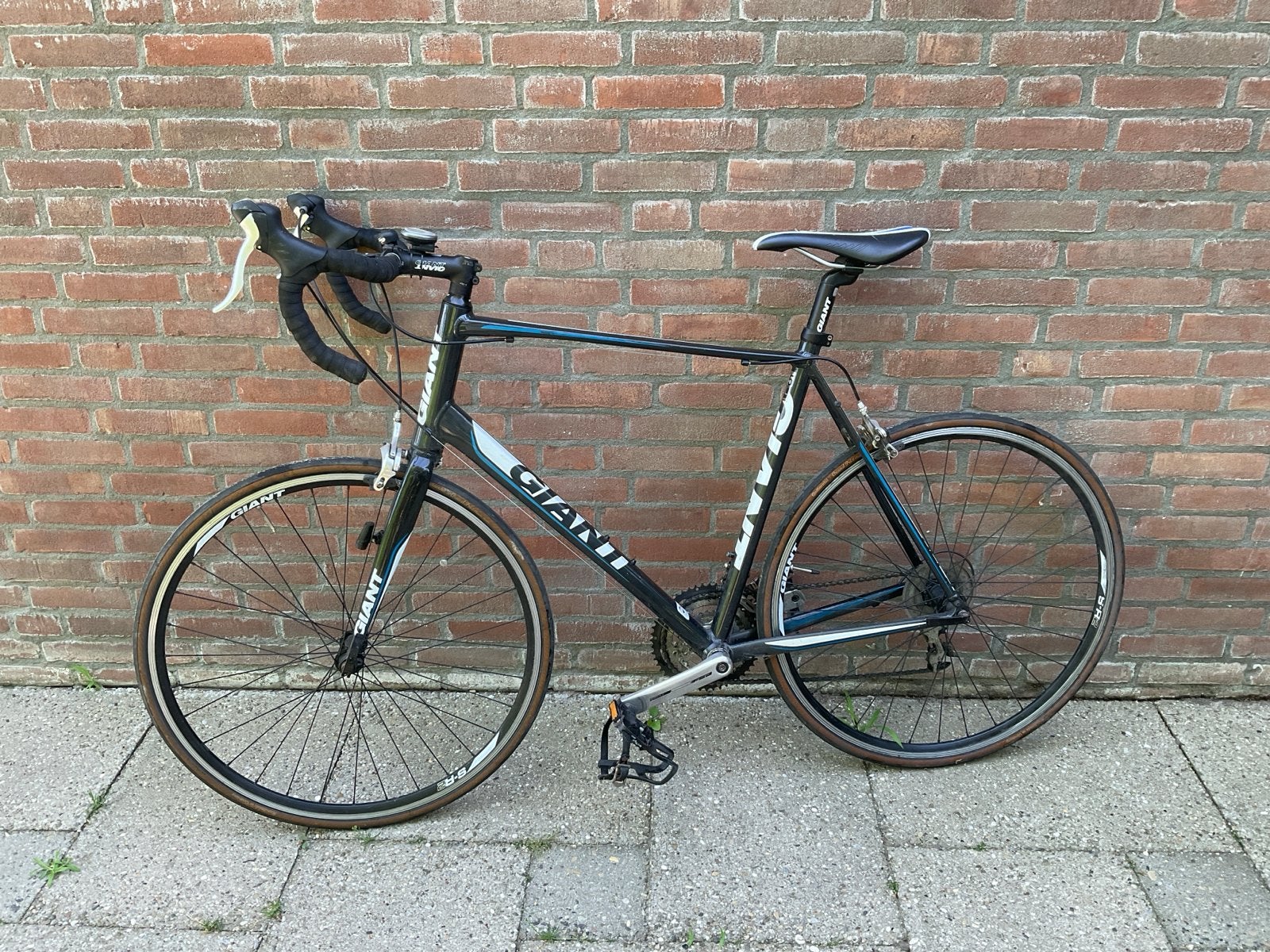 Giant racefiets, zwart/wit, gebruikt, Ophalen, 28 inch, Gebruikt, Aluminium